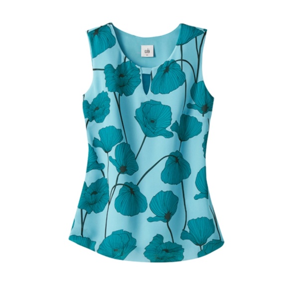 CAbi Tops - cabi Poppy Top, #3268, EUC, M, Blue, Sleeveless
